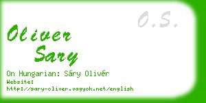 oliver sary business card