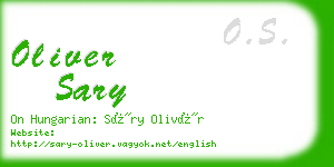 oliver sary business card